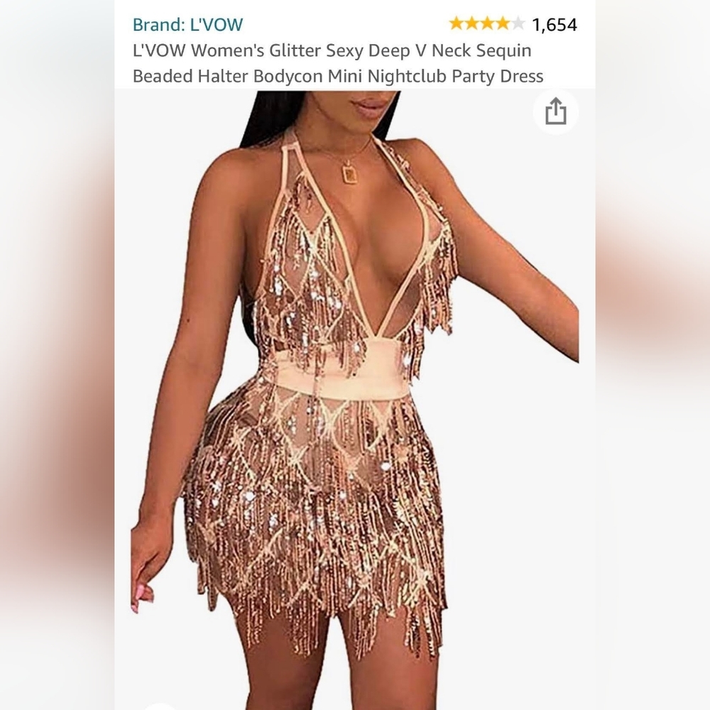 V neck sequin dress